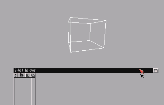 Screenshot of a rotating 3D cube.  Still not demoscene-worthy, but at least the math is solid.